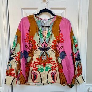 Crosby by Mollie Burch Bryleigh Art Nouveau Top Blouse NEW WITH TAGS
